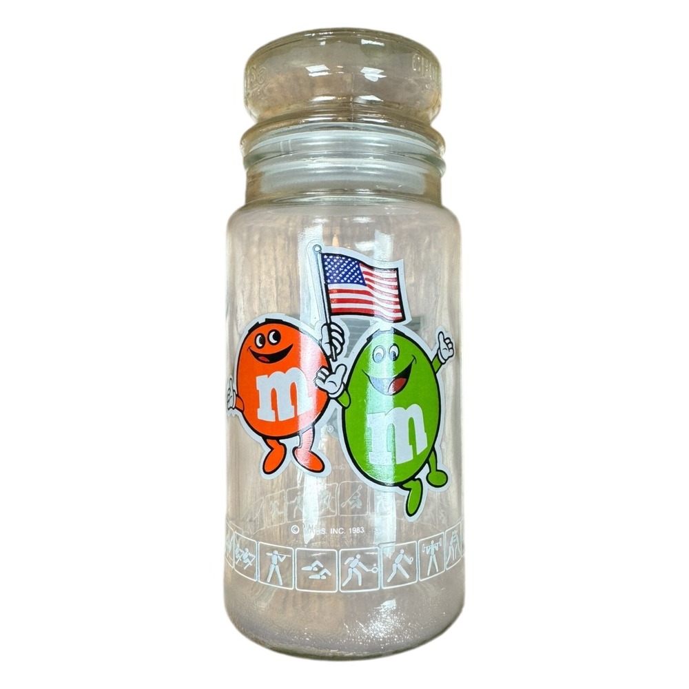 M&Ms Glass Jar Unisex OS Clear Good 1984 Los Angeles Olympic Games USA XXIII